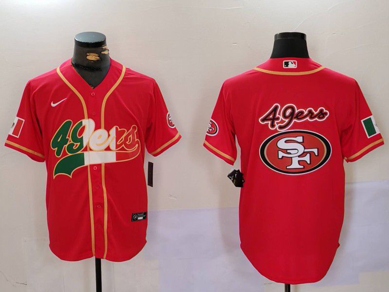 Men San Francisco 49ers Blank Red Second generation Mexican Joint Name 2024 Nike Limited NFL Jersey style 1